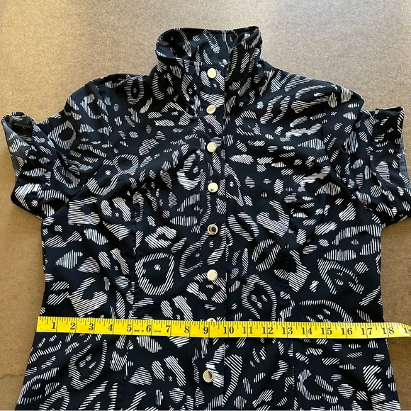 Chicos Sheath Dress pockets black white psychedelic animal print size .5 or sz 6 - Picture 8 of 11